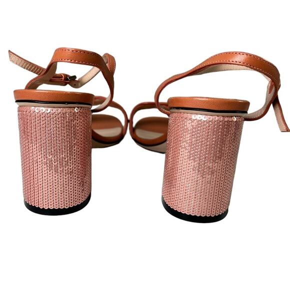 Gucci Pink Sequin GG Marmont Mid Heeled Sandals 37 - Picture 8 of 13